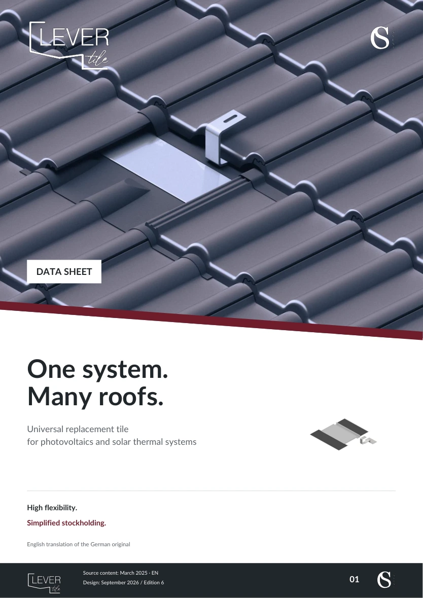 Cover of the redesigned CLEVER-TILE ® data sheet